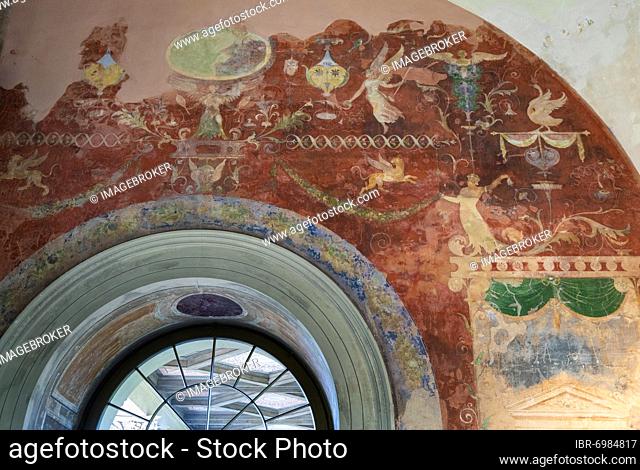 Wall painting in the fortress room of the Belvedere on the Pfingstberg in Potsdam, Potsdam, Brandenburg, Germany, Europe