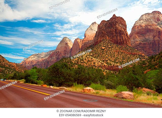 Famous Zion National Park. It is a southwest Utah nature preserve distinguished by Zion Canyon?s steep red cliffs