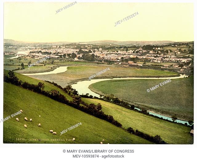 General view, Carmarthen, Wales. Date between ca. 1890 and ca. 1900