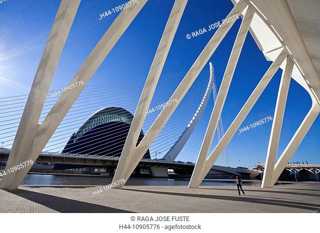 Spain, Europe, Valencia, City of Arts and Science, Calatrava, architecture, modern, Assut del Or, Bridge, Agora