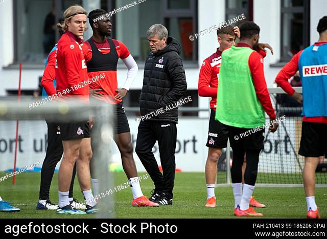 13 April 2021, North Rhine-Westphalia, Cologne: Friedhelm Funkel, the new coach of F1. FC Köln conducts his first training session