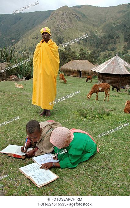 ethiopia, people, book, children, person, background