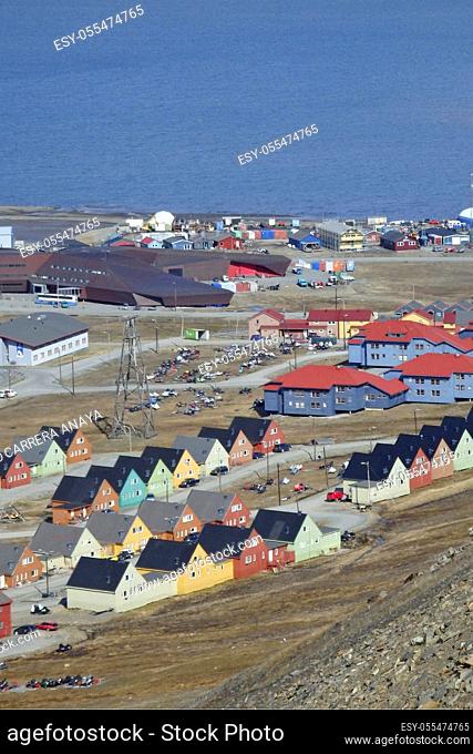 Top View, Longyearbyen, Arctic, Spitsbergen, Svalbard, Norway, Europe