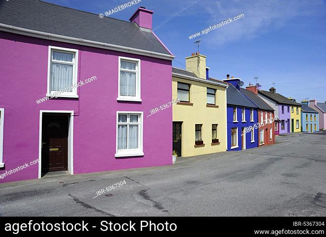 Colourful houses, Eyeries, Ring of Beara, County Cork, Ireland, Europe