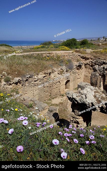 Cyprus, Paphos, Tombs of the Kings, Tombs & shoreline
