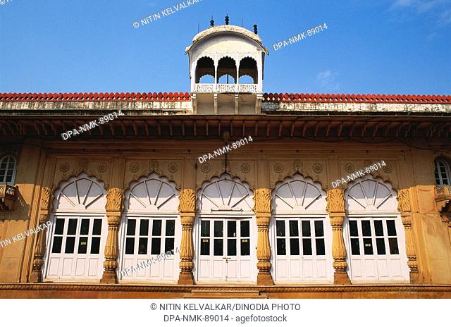Decorated Facade of Palace Now Govt Museum Lohagarh Fort , Bharatpur , Rajasthan , India