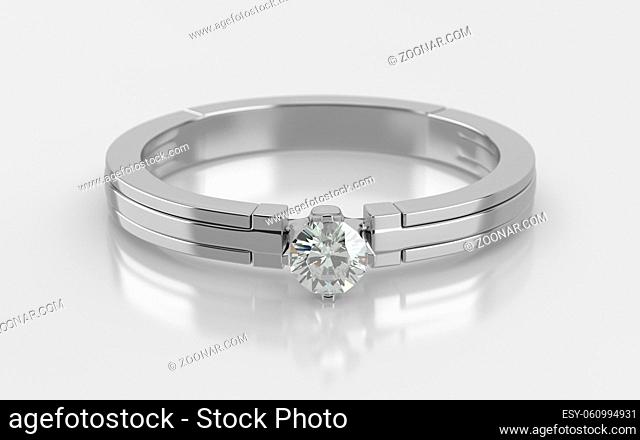 Diamond ring - High quality render on neutral background