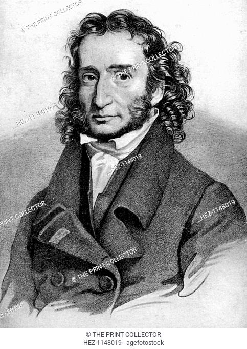 Niccolò Paganini, Italian violinist, 19th century. Paganini (1782-1840) was a violinist, violist, guitarist and composer