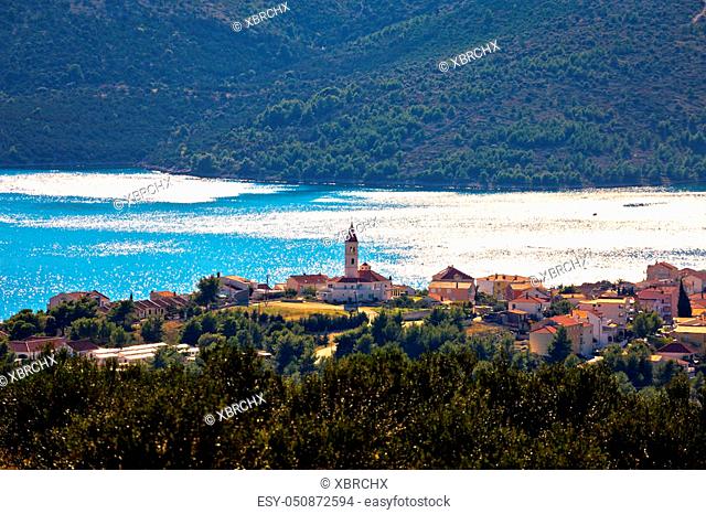 Seget Vranjica village by the sea view, Dalmatia, Croatia