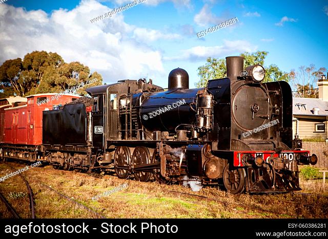 A steam engine from Victorian Goldfields Railway in Maldon, Victoria, Australia on May 11 2014