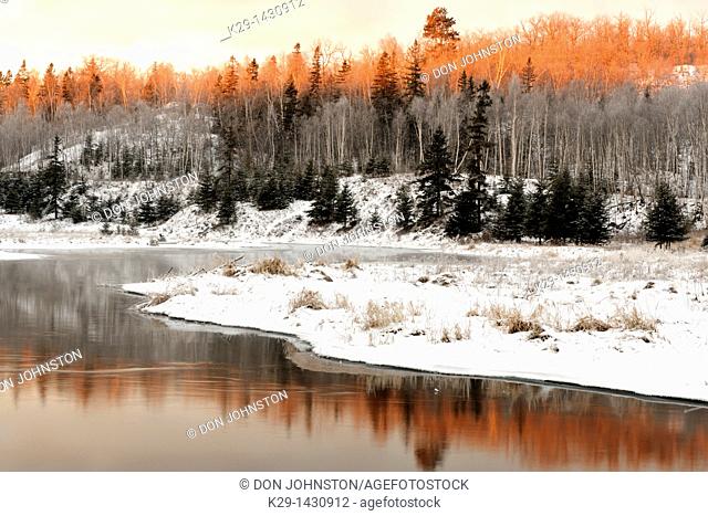Junction Creek at dawn in early winter Greater Sudbury Ontario