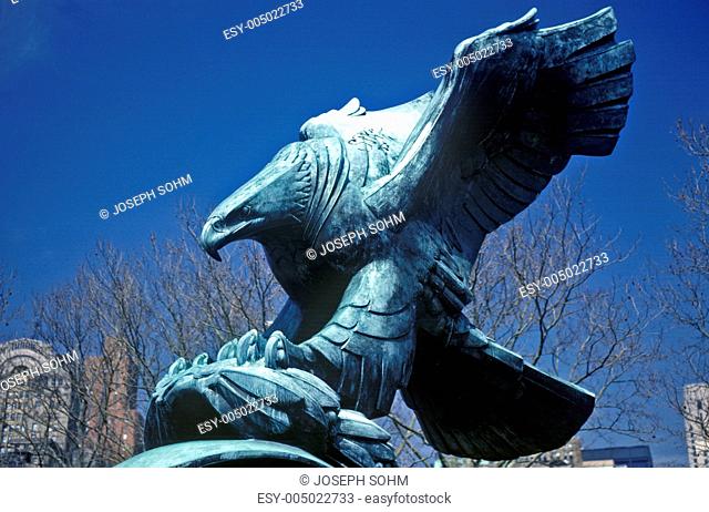 Bronze statue of American Bald Eagle, New York, NY