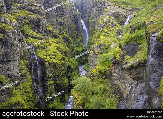 Glymur Waterfall, Hofsvik, Vesturland, Iceland, Europe