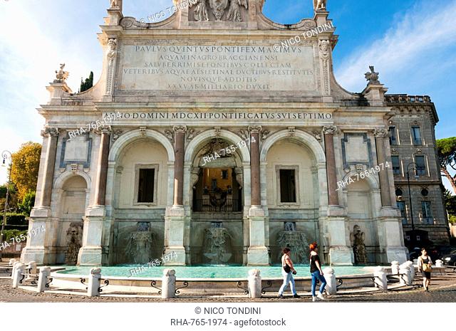 Fontana dell'Acqua Paola (Il Fontanone 1608), Janiculum Hill, Gianicolo, Rome, Lazio, Italy, Europe