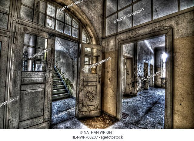 Abandoned lunatic asylum north of Berlin, Germany Empty rooms