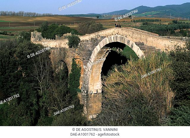 The bridge of the Abbey over the Fiora river, 1st century BC, near Vulci, Lazio, Italy