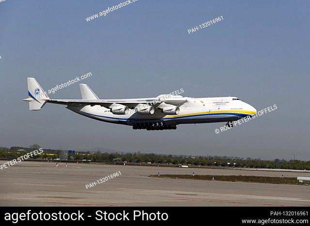 Defense Minister Annegret Kramp-Karrenbauer on arrival of an Antonov 225 with a supply of protective material from China at Leipzig / Halle Airport