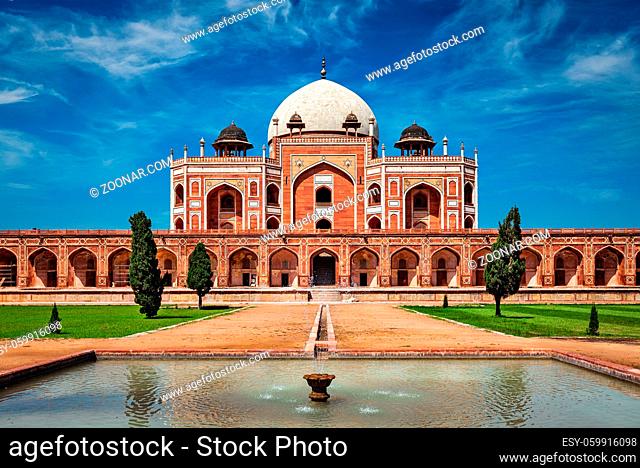Humayun's Tomb. Delhi, India. UNESCO World Heritage Site. Frontal View