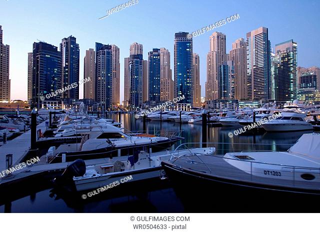 Dubai Marina at night, UAE