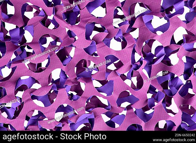 Purple camouflage net isolated on a white background