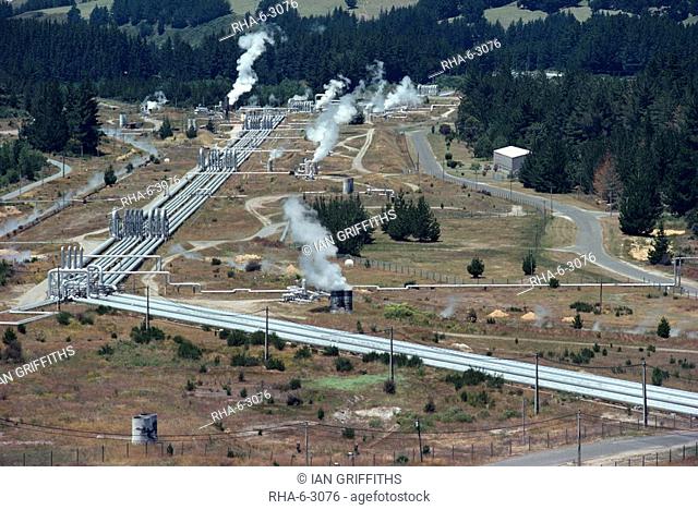 Geothermal power station near Taupo, Wairakei, North Island, New Zealand, Pacific