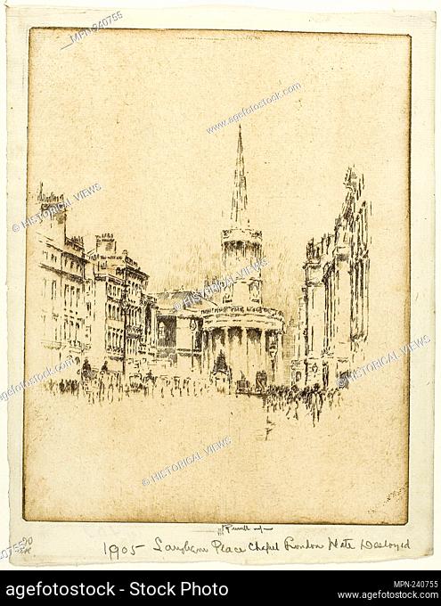 Langham Place Chapel - 1906 - Joseph Pennell American, 1857-1926 - Artist: Joseph Pennell, Origin: United States, Date: 1906