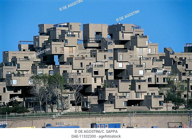 Habitat 67 Complex, built on the occasion of Expo 67, architect Moshe Safdie (1938-), Montreal, Quebec. Canada, 20th century