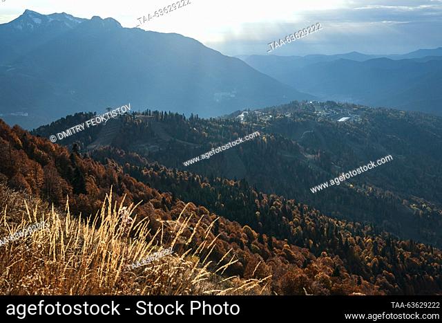 RUSSIA, SOCHI - OCTOBER 21, 2023: A view of a wooded hillside in the Caucasus Nature Reserve in the resort of Sochi in autumn. Dmitry Feoktistov/TASS