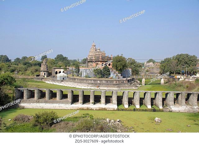 Sangameshwar temple, Long view Saswad in Pune District, Maharashtra. Built alongside the confluence of rivers Karha and Chamli