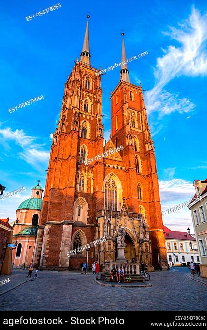 WROCLAW, POLAND - JULY 29: Cathedral of St. John in Wroclaw, Poland on July 29, 2014. Wroclaw old and a very beautuful city in Poland