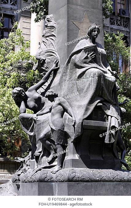 statue, travel, chile, santiago, base