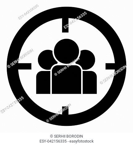 People in target or target audience icon black color vector illustration flat style simple image