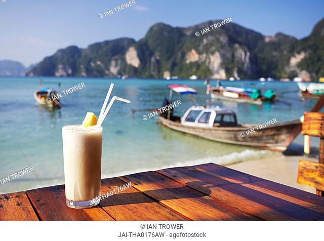 Fruit shake on Ao Ton Sai beach, Ko Phi Phi Don, Thailand