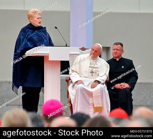 Pope Francis Visit Lithuania. In the picture: Pope Francis and Lithuania President Dalia Grybauskaite. September 22th, 2018