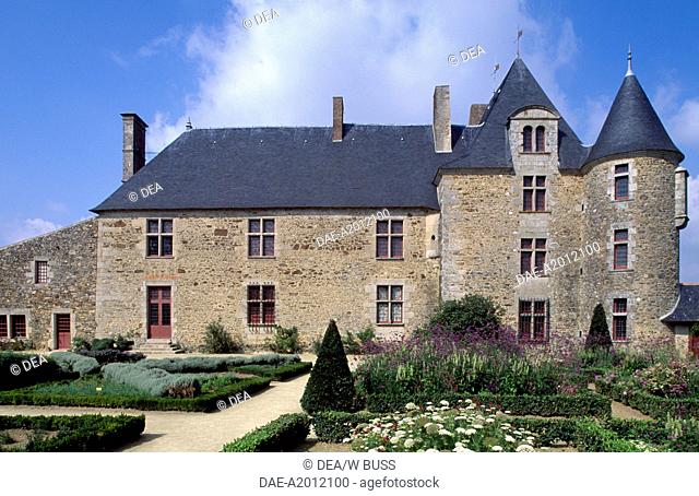 View of Logis de la Chabotterie residence, Saint-Sulpice-le-Verdon, Pays de la Loire. France, 15th-18th century