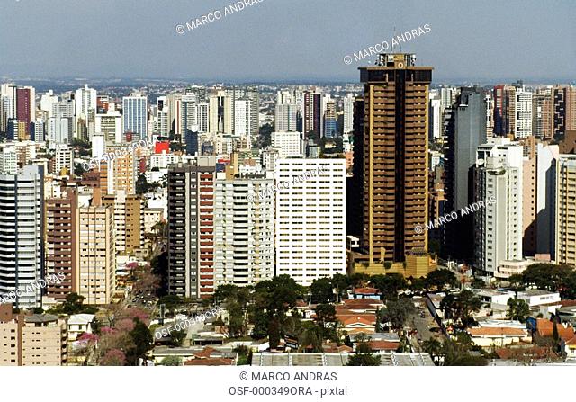 curitiba big city aerial view
