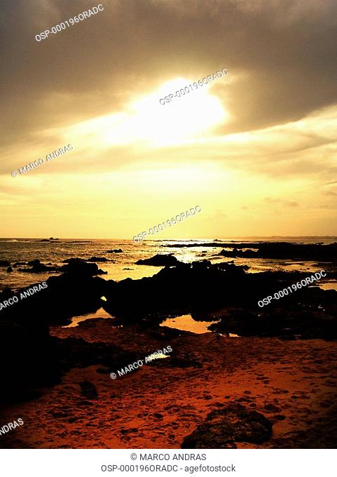 sunset light falling at bahia beach