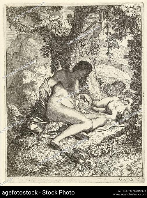 Venus and the sleeping Amor History of Venus (series title), Venus lies naked under a tree and looks at the sleeping Amor next to her
