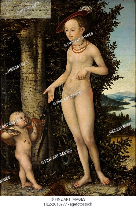 Venus with Cupid the Honey Thief. Artist: Cranach, Lucas, the Elder (1472-1553)