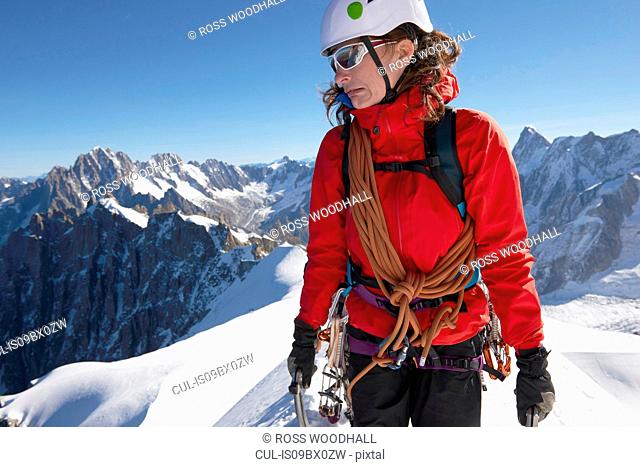 Mountain climber, Chamonix, Rhone-Alps, France