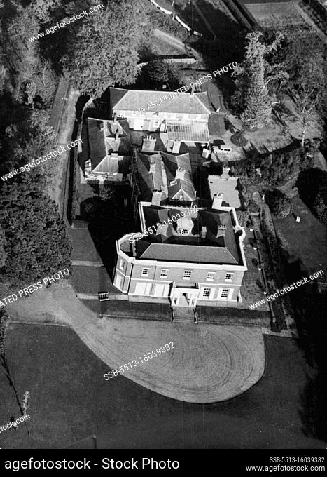 Where Princess Margaret Is Staying -- An aerial picture taken today, October 29, of Uckfield House. Sussex home of Lord and Lady Rupert Nevill