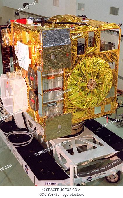 05/23/2001 --- The newest Geostationary Operational Environmental Satellite-M GOES-M satellite is ready at Astrotech, in Titusville for the media to see the...