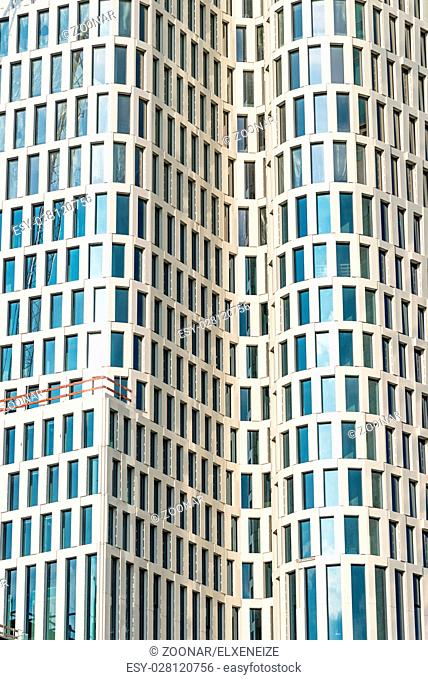 Detail of a modern skyscraper seen in Berlin, Germany