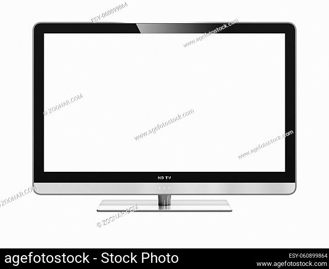 3D image of high definition TV isolated on white