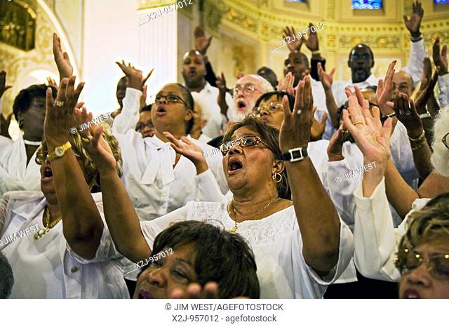 Detroit, Michigan - The Metro Catholic Gospel Choir in concert at St  Augustine & St  Monica Catholic Church