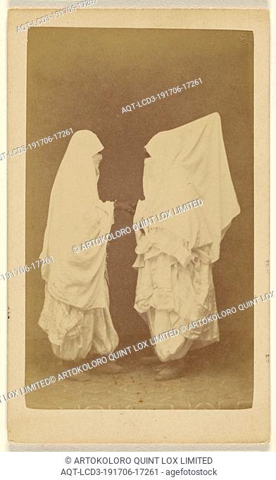 Two Algerian woman in traditional costume, Claude-Joseph Portier (French, 1841 - 1910), 1865–1880, Albumen silver print