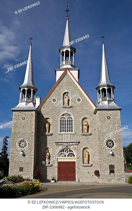 The Église Sainte-Famille, in the oldest parish on Québec's Ile d'Orleans. Construction of this building began in 1743, near the site of an earlier church
