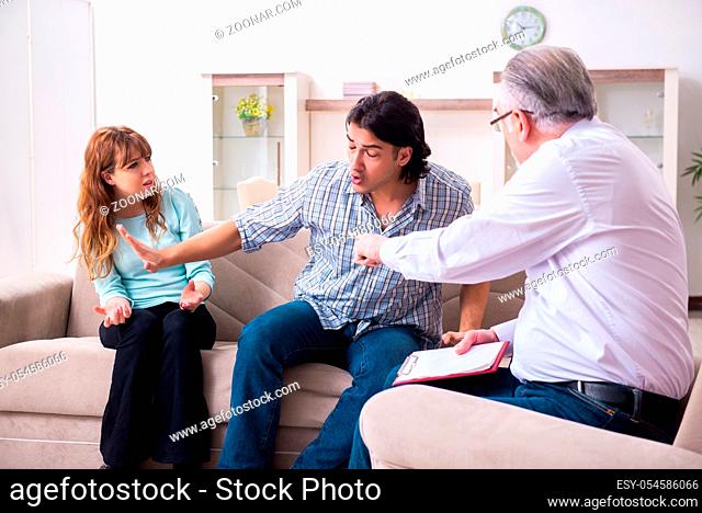 The young pair visiting experienced doctor psychologist