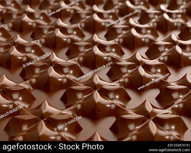 close-up of brown chocolate ornamental pattern