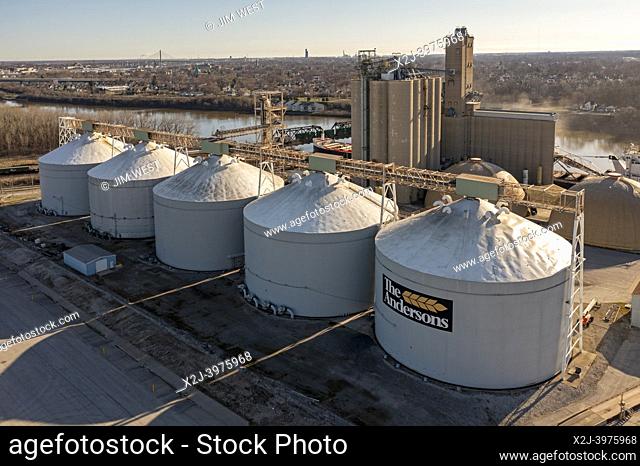 Toledo, Ohio - A grain terminal on the Maumee River operated by The Andersons, a major agribusiness corporation